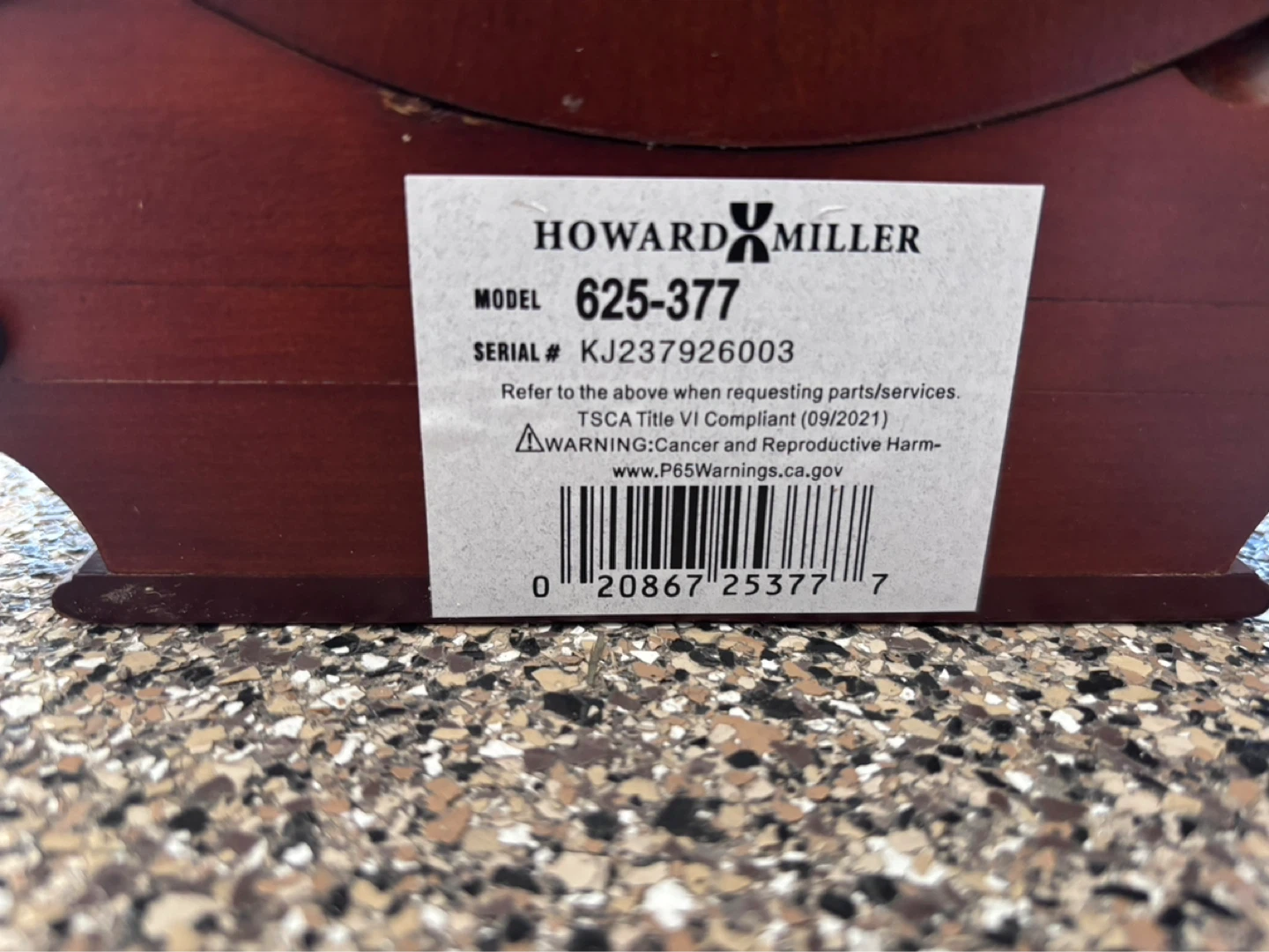 Howard Miller Grandfather Clock