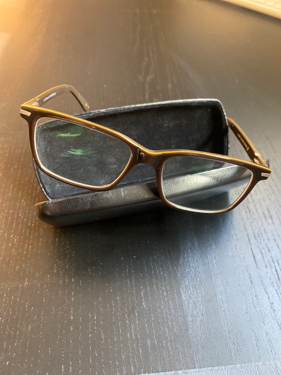 Brown & Gold Eyeglasses with Case - photo 4