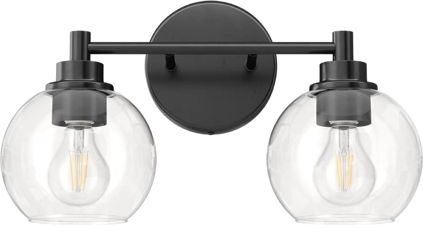 VONLUCE 2-Light Vanity Light, Globe Shades - BNIB