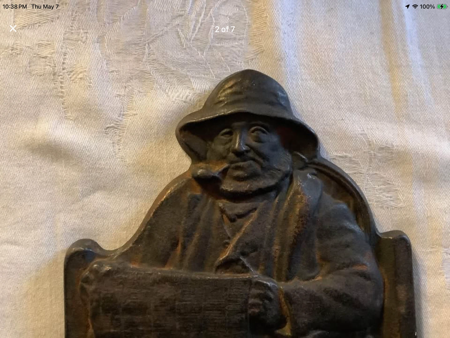 1928 Cape Cod Cast Iron Fisherman Bookend 🐞 - photo 4