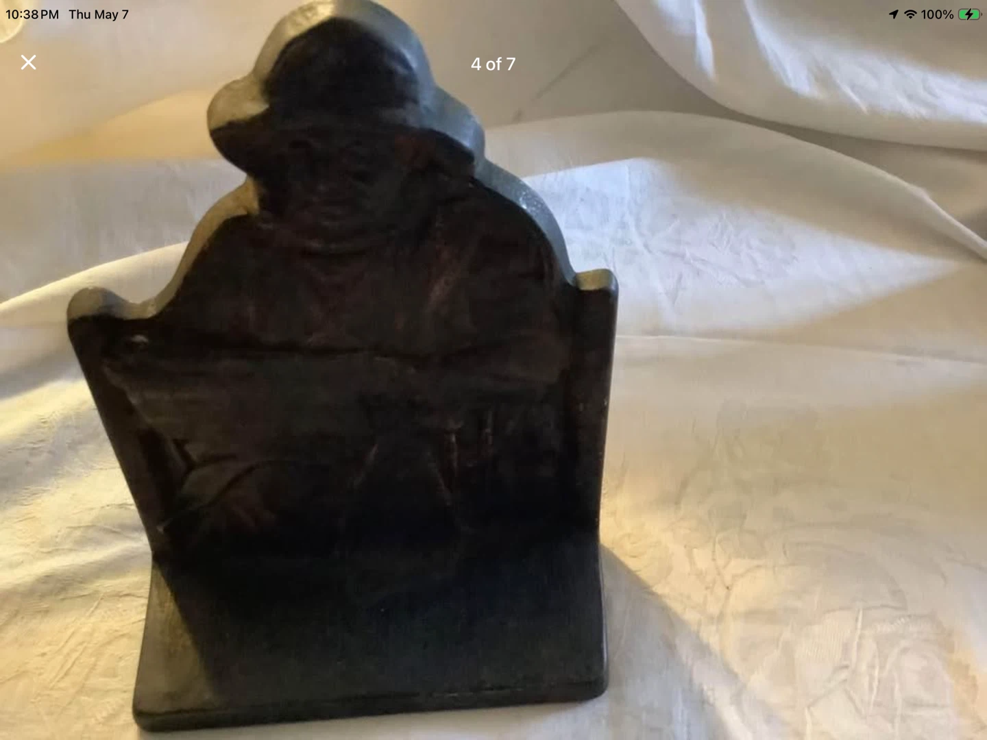 1928 Cape Cod Cast Iron Fisherman Bookend 🐞 - photo 3