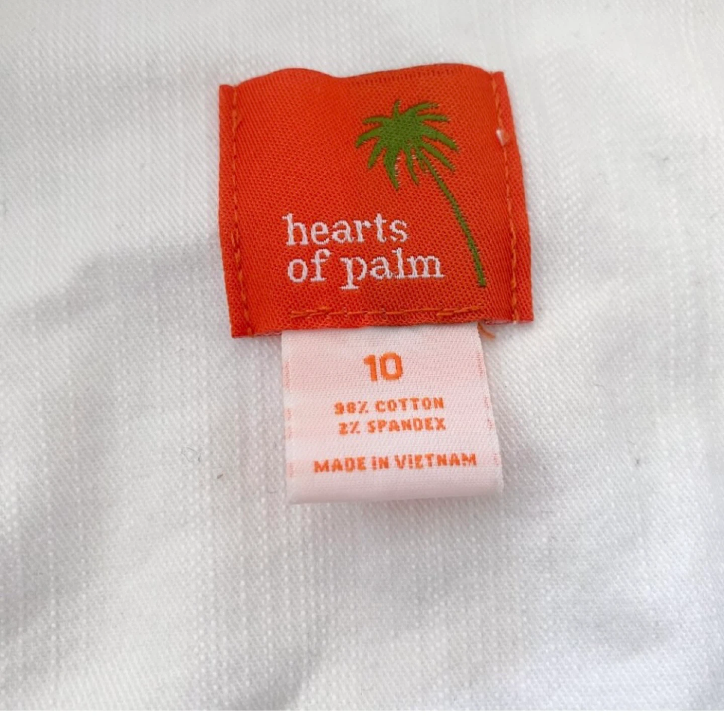 Hearts of Palm White Denim Jacket with Beaded Collar Size 10 - photo 5