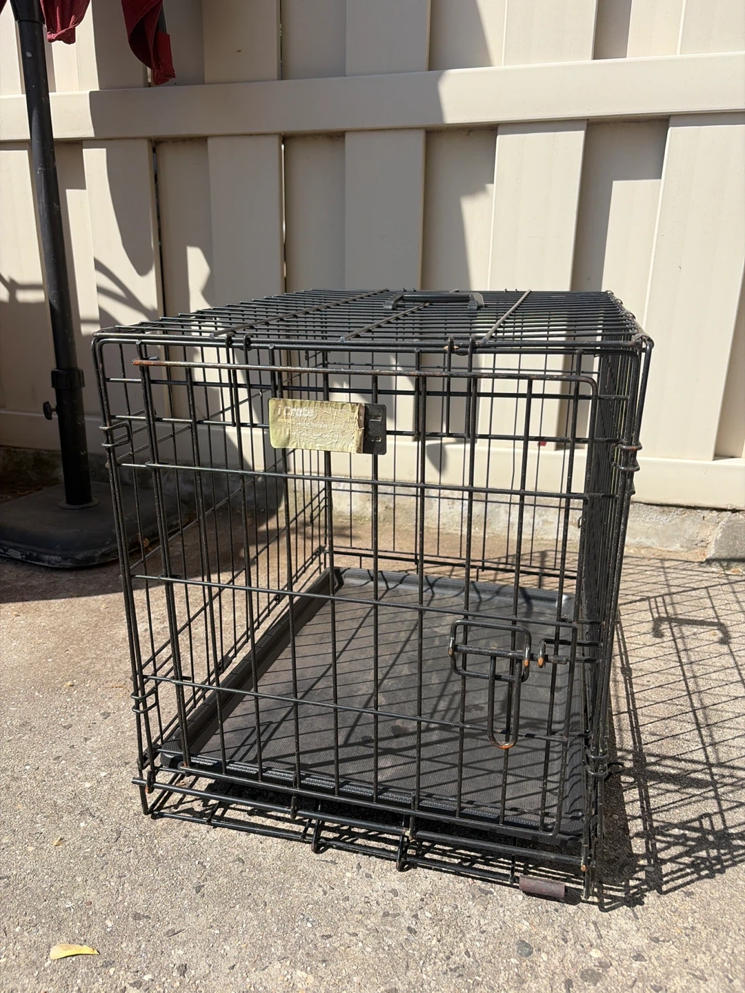 Black Metal Dog Crate with Tray - photo 3