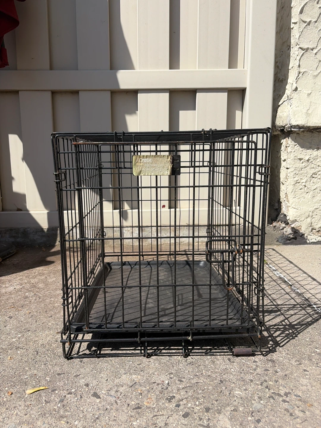 Black Metal Dog Crate with Tray