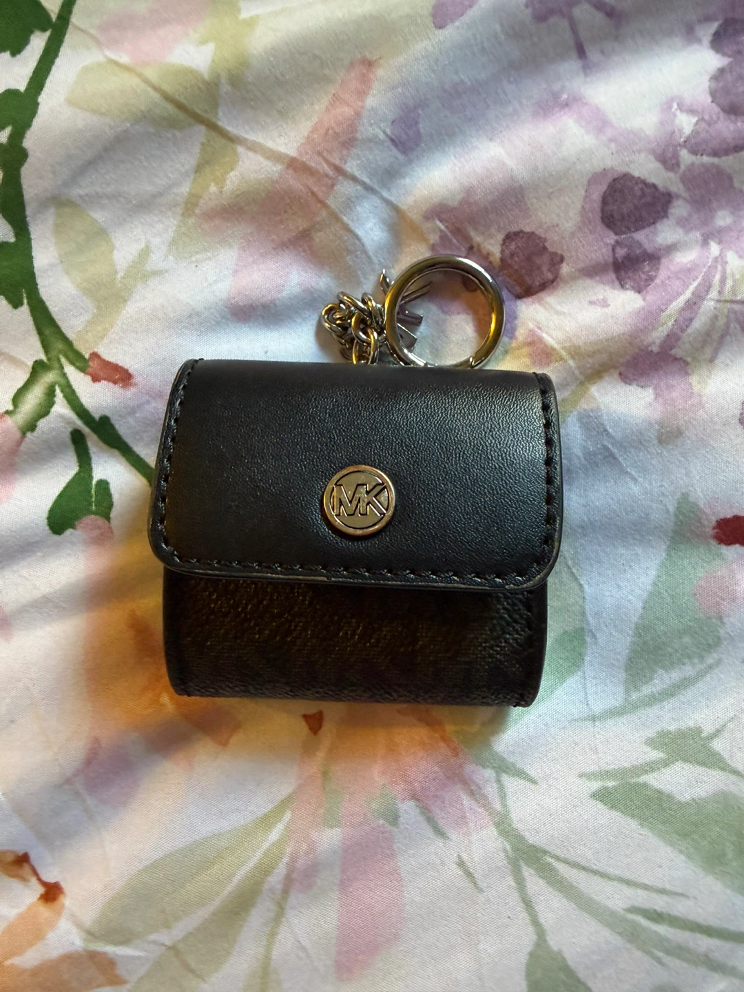 Michael Kors Black Leather Keychain Coin Pouch