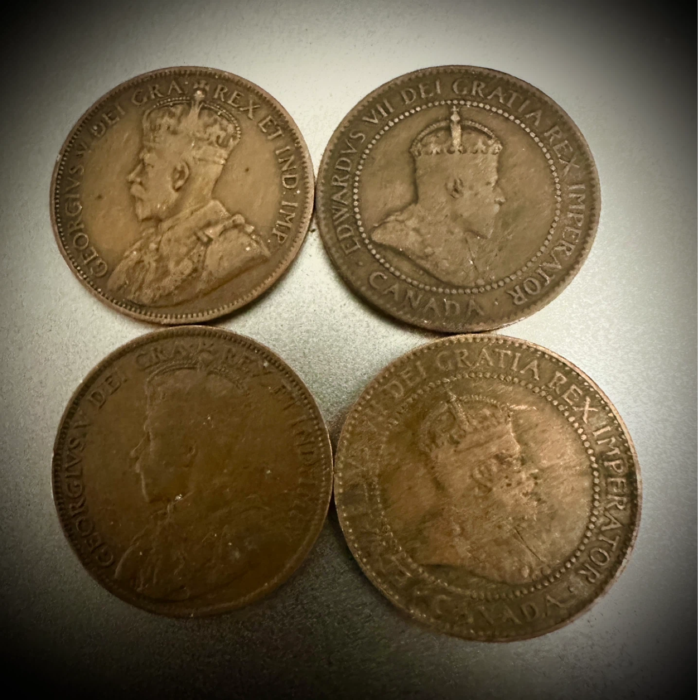 Collection of Four Canadian One Cent Coins - photo 2