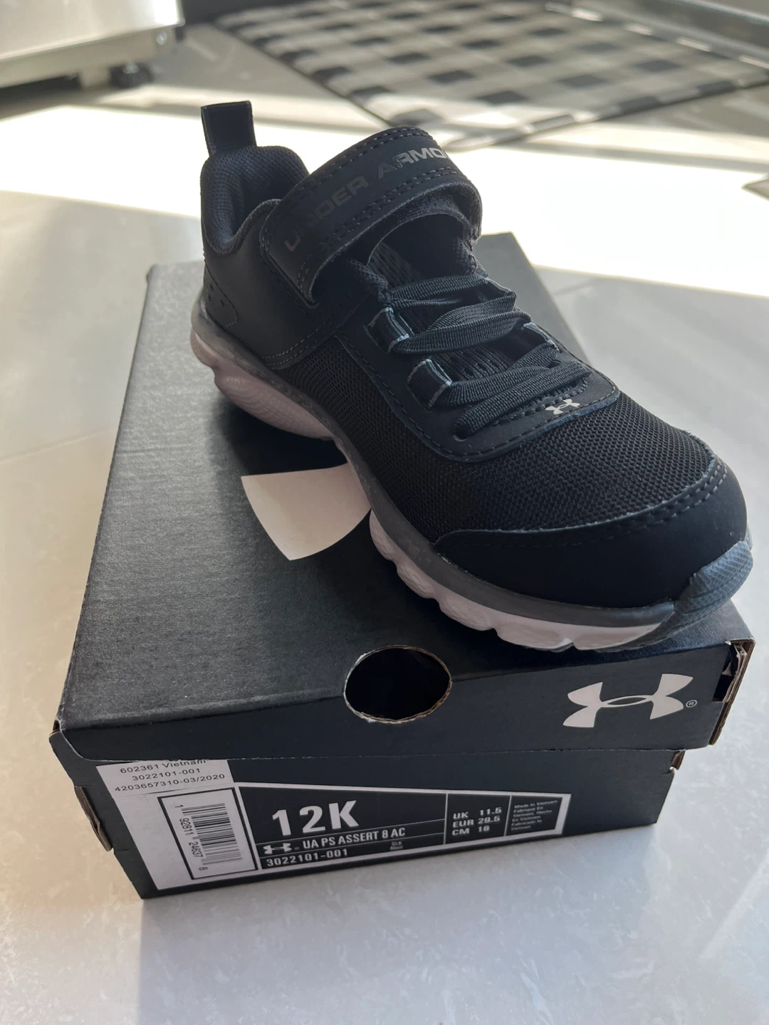 Under Armour UA PS Assert 8 AC Shoes - Black - Size 12K