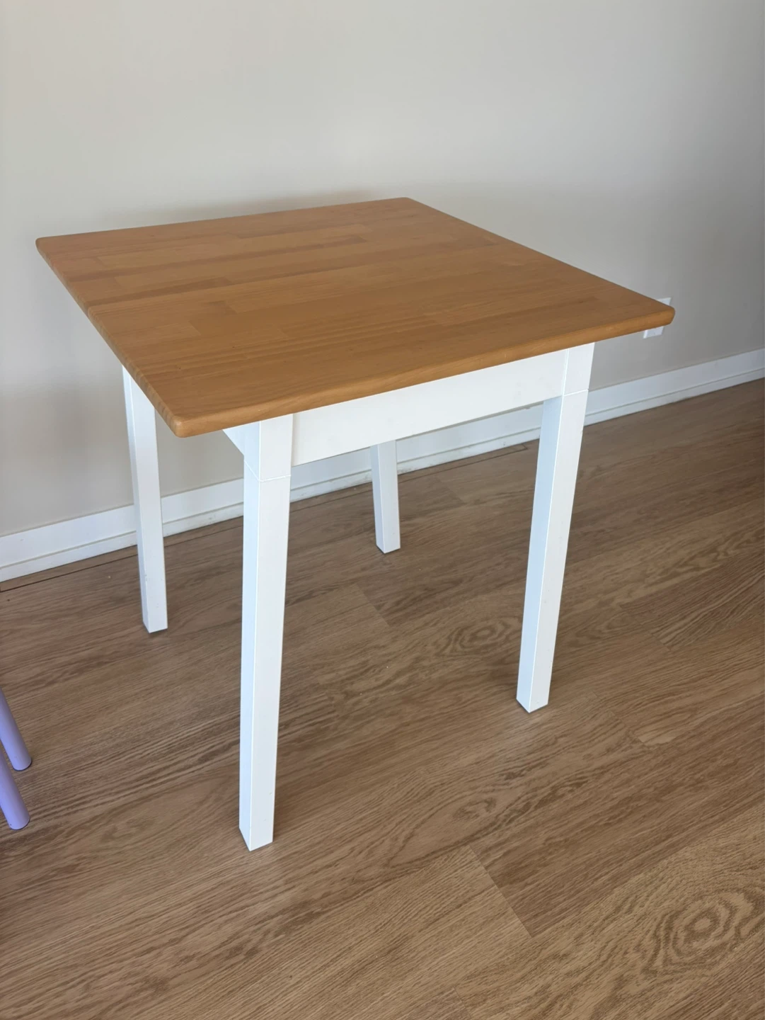 Wooden Table with White Legs