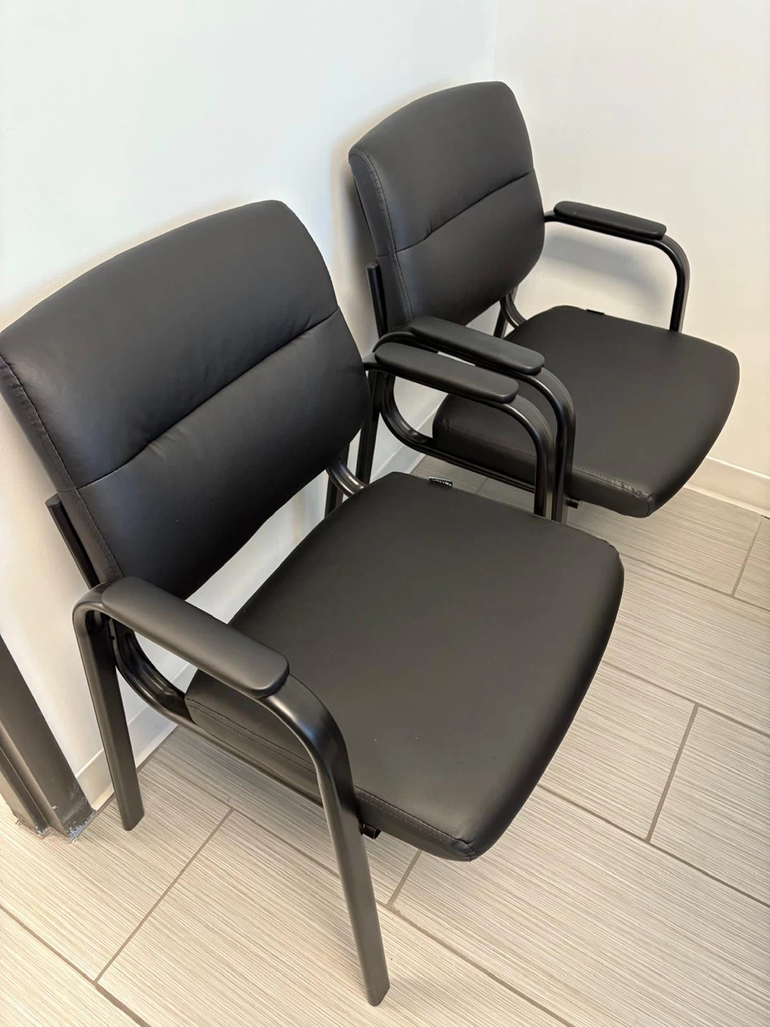 Leather Guest Chair with Padded Arms, Office Chair (Set of 2) - photo 5
