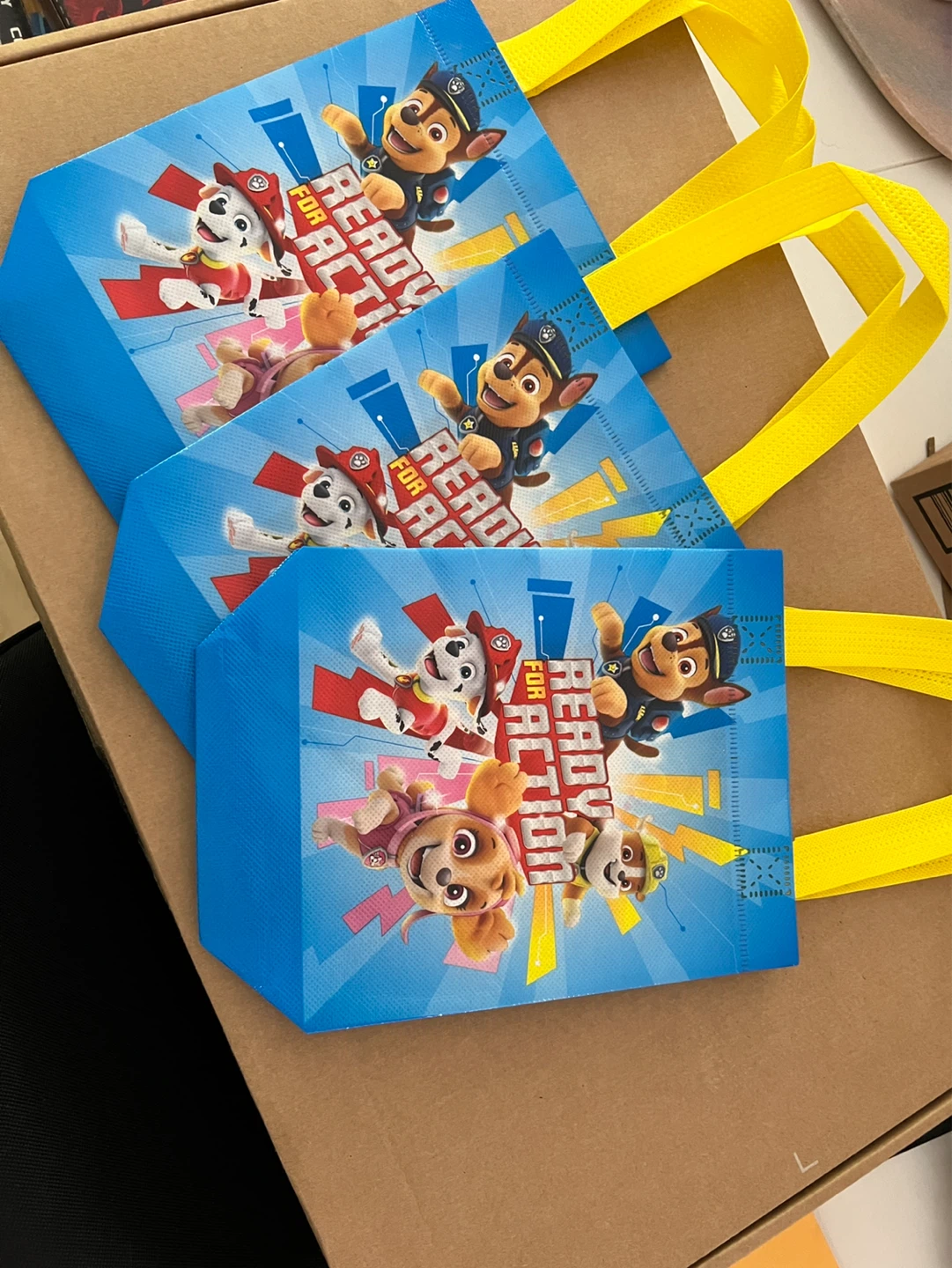 Set of 3 Nickelodeon Paw Patrol "Ready for Action" Tote Bags