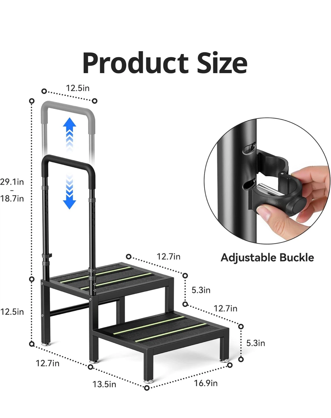 2 Step Stool with Handle for Elderly and Adults S2S - photo 2