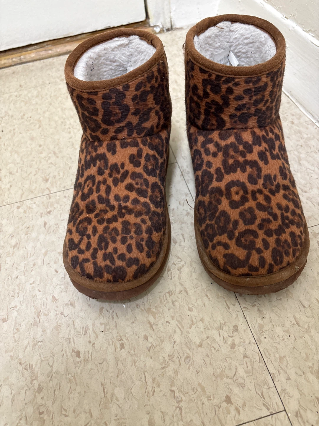 Leopard Print Slipper Boots
