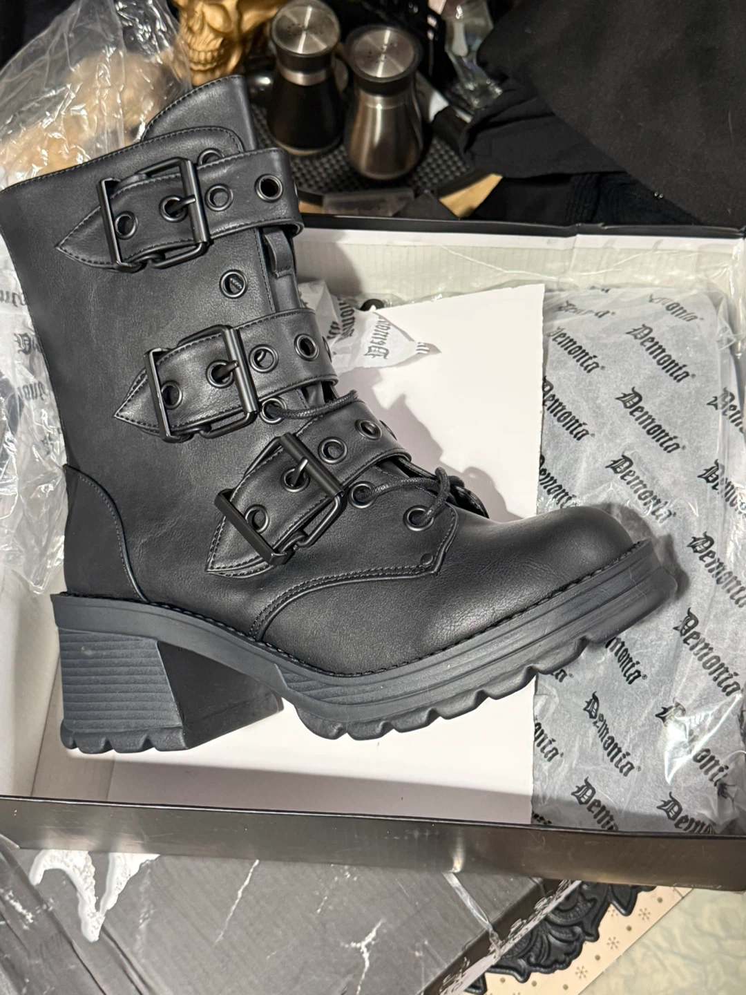 Demonia Bratt-118 Black Vegan Leather Boots - photo 4