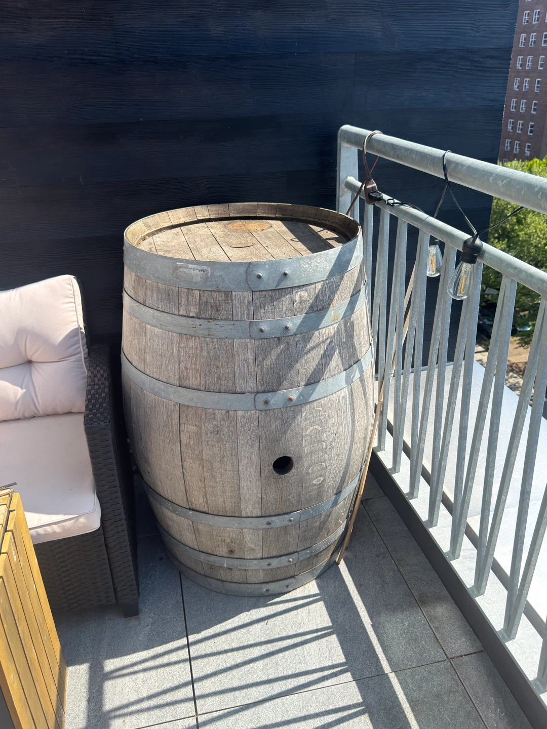 Vintage Wooden Wine Barrel – $140 (Pickup Only, NYC)