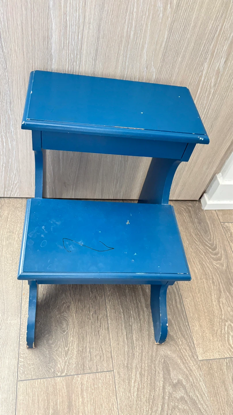 Blue Wooden Step Stool - photo 2