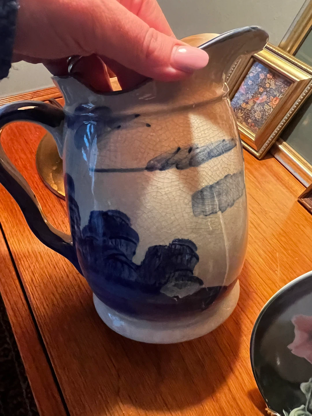 Vintage Blue and White Delft-style Pitcher - photo 2