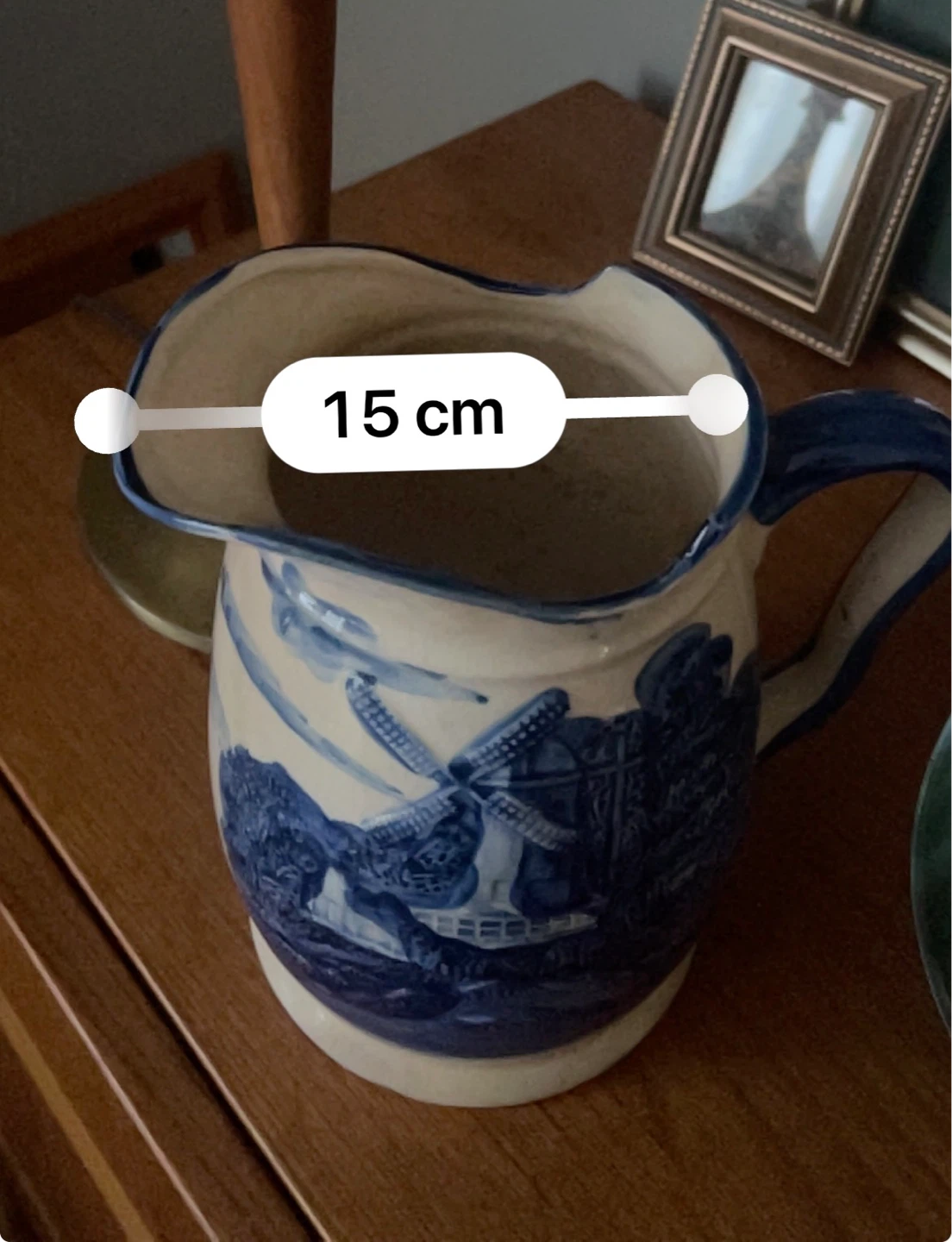 Vintage Blue and White Delft-style Pitcher - photo 4