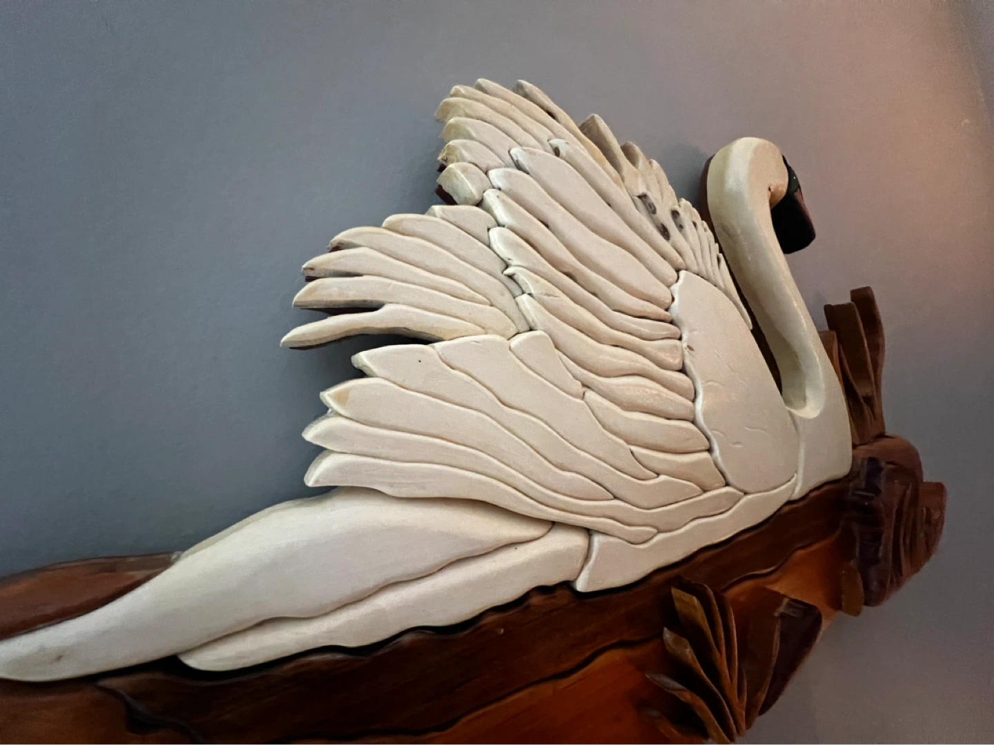 Wooden Swan Wall Art - 28 cm - photo 2