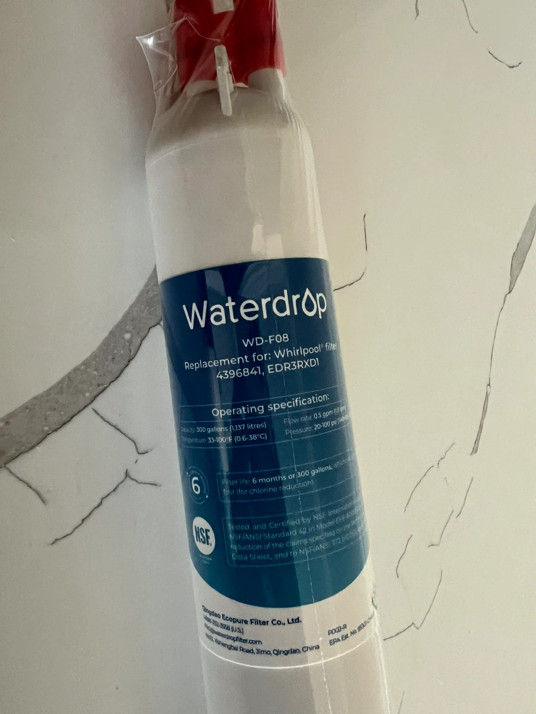 NEW Waterdrop WD-F08 Refrigerator Water Filter (2-Pack)