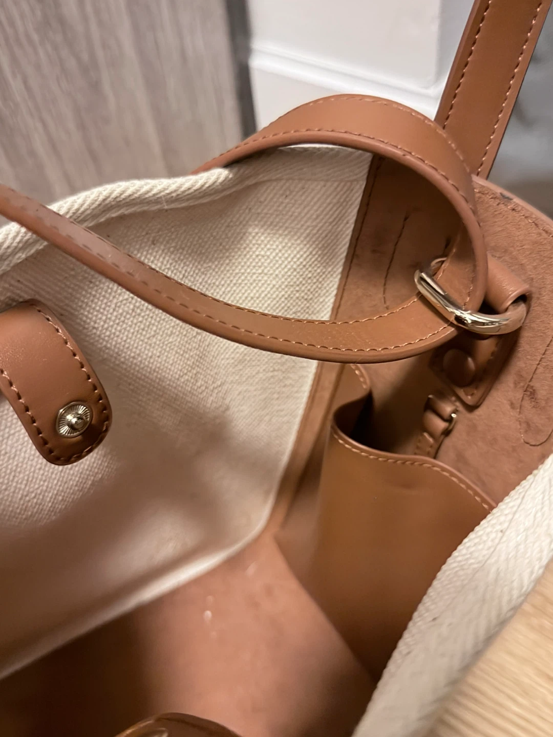 XNIHILO Tote Bag - Tan and Cream Canvas - photo 4