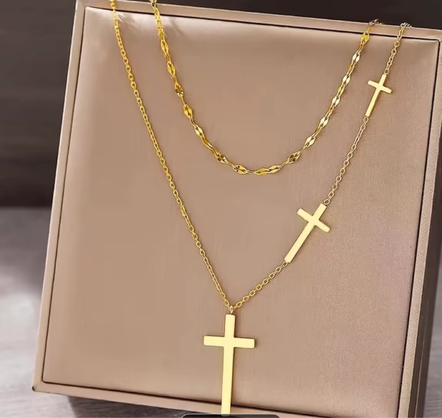 Layered Cross Necklace