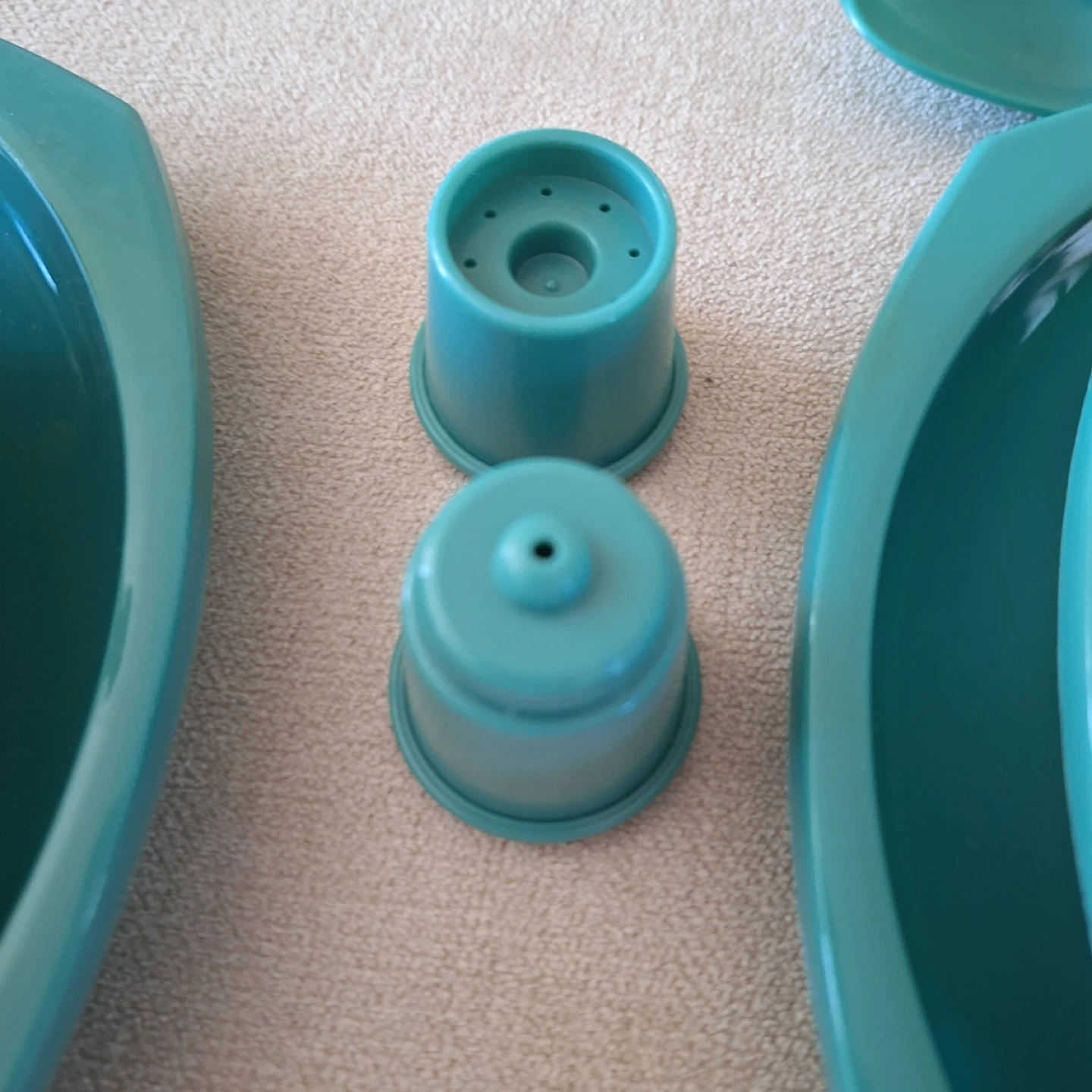 Vintage Children's Play Set 4 Person Teal Dishware - photo 4