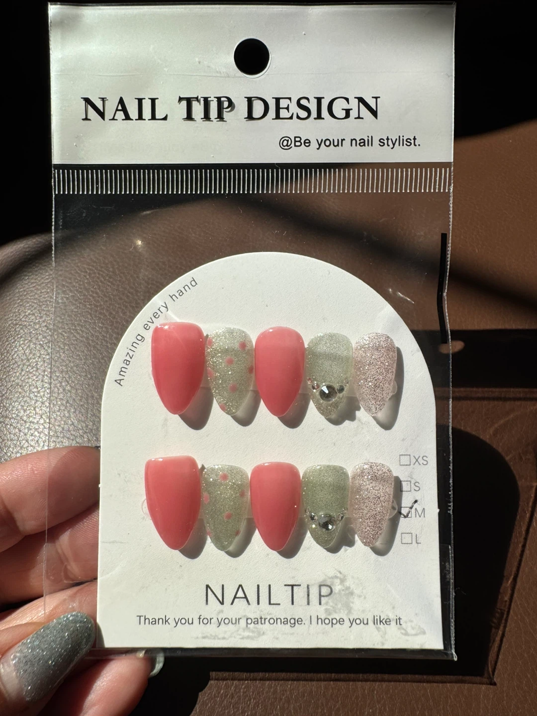 Handmade Press On Nails- Pink & Glitter Set - photo 2