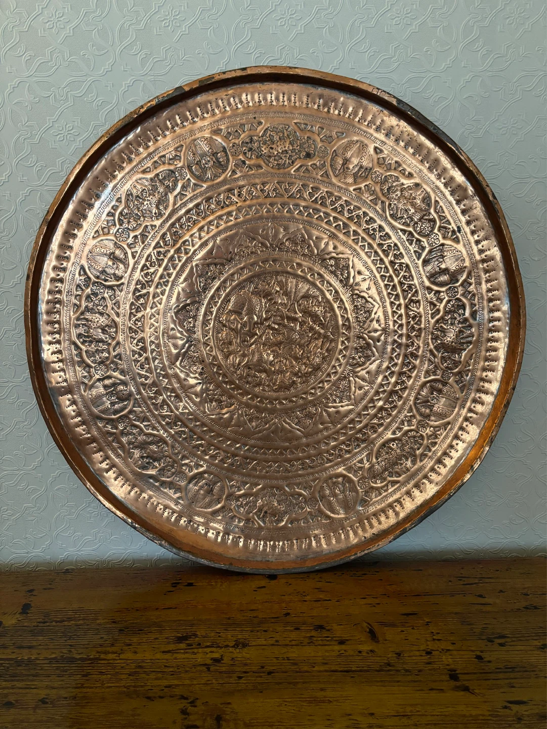 Antique Copper Plate and Hanger