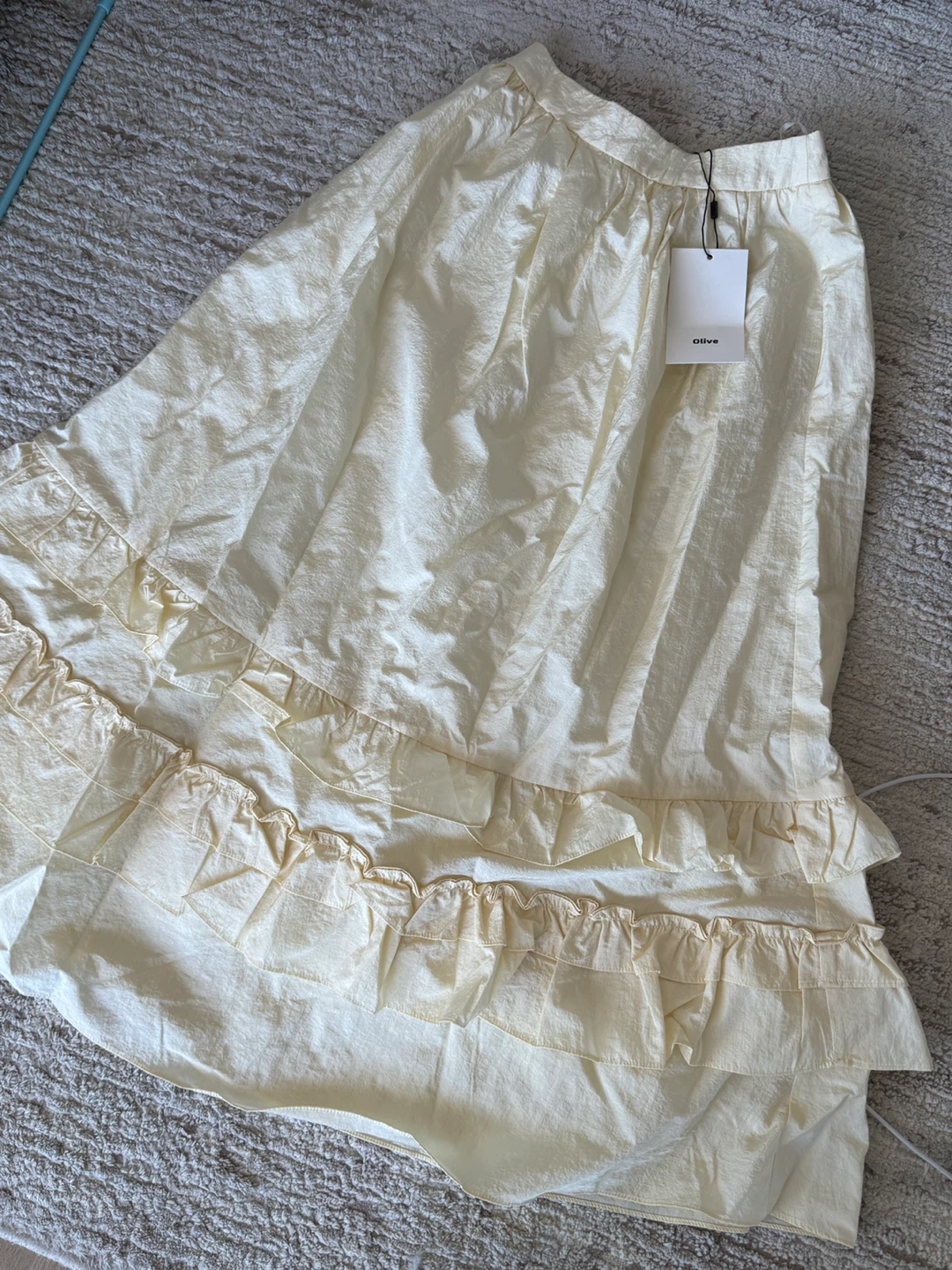 Olive Tiered Ruffle Maxi Skirt - Cream - photo 2