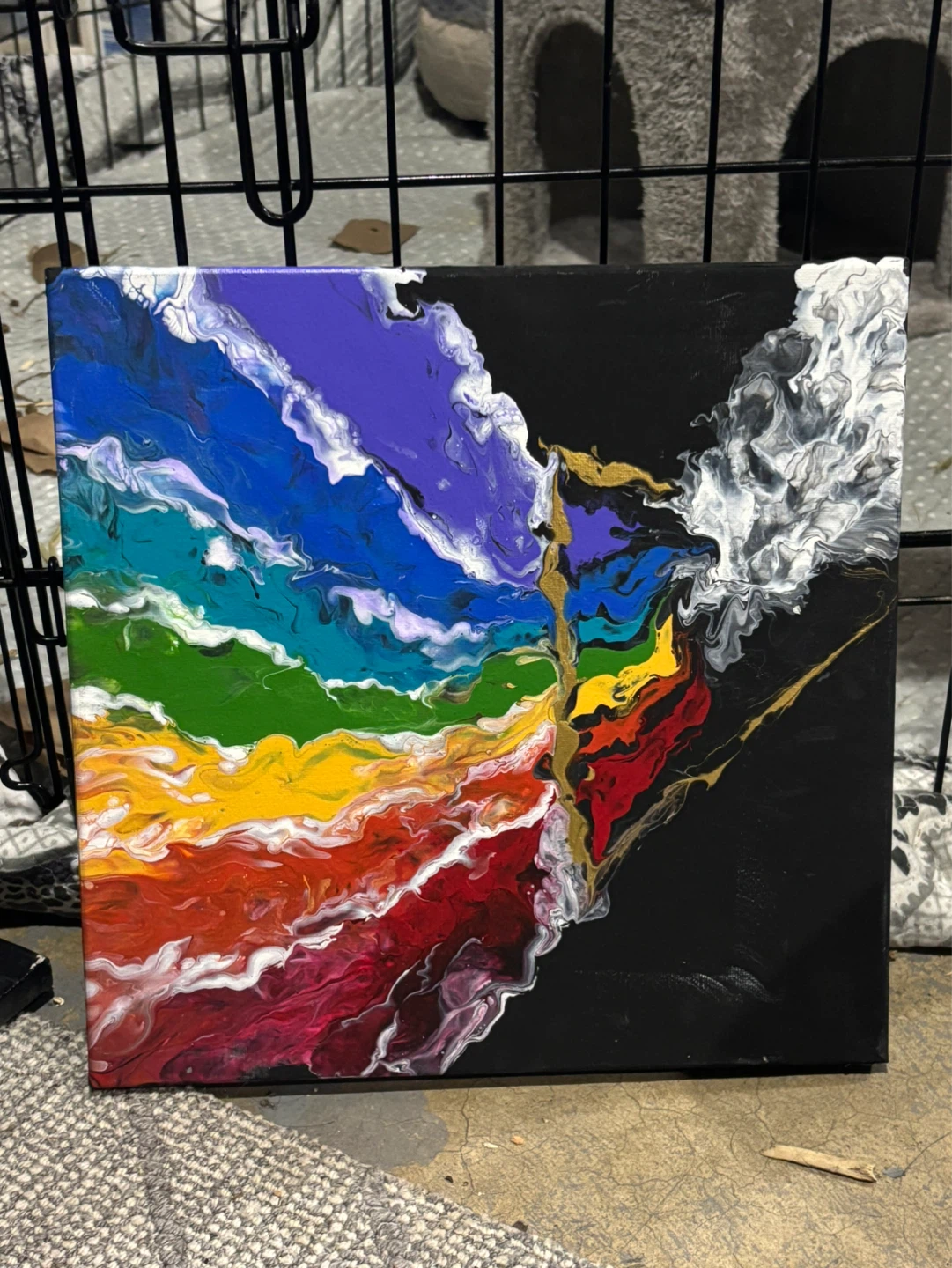 Abstract Pour Painting