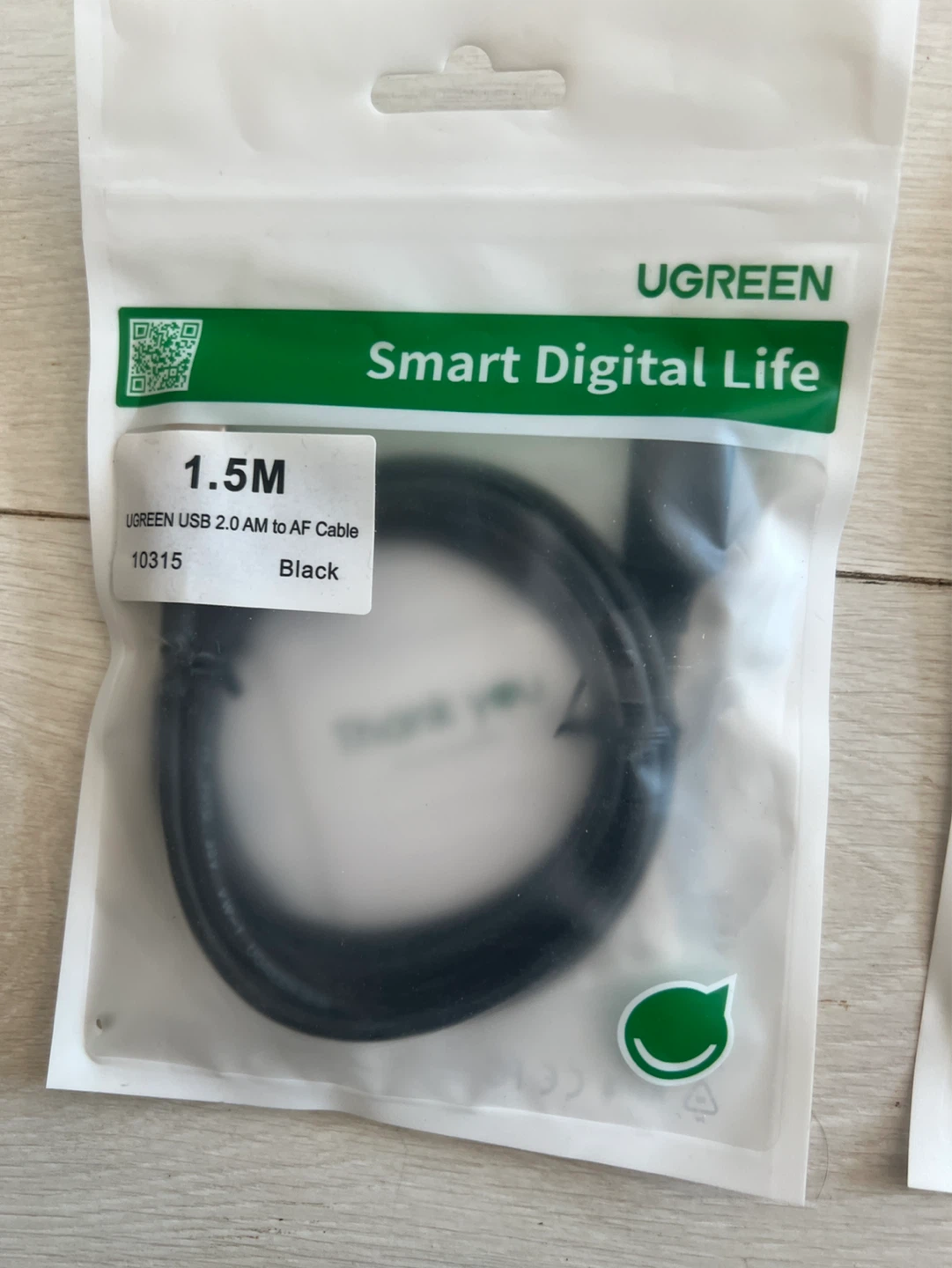 Free - UGREEN USB 2.0 Extension Cable (1M/1.5M/3M) - Black - photo 3