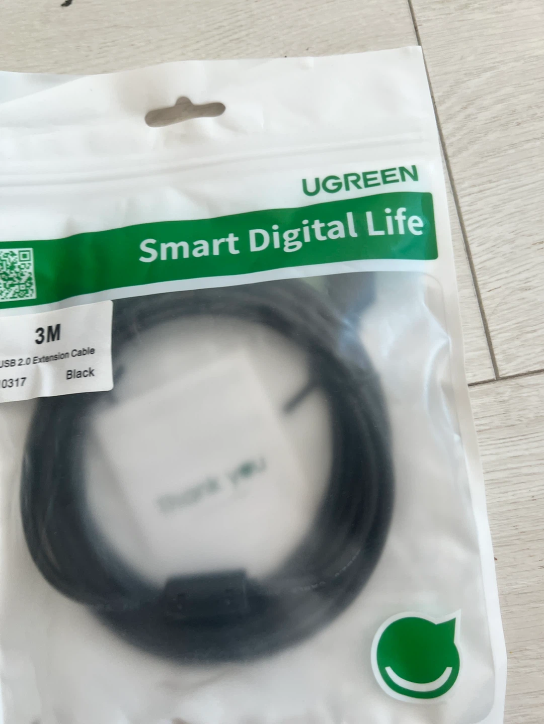 Free - UGREEN USB 2.0 Extension Cable (1M/1.5M/3M) - Black