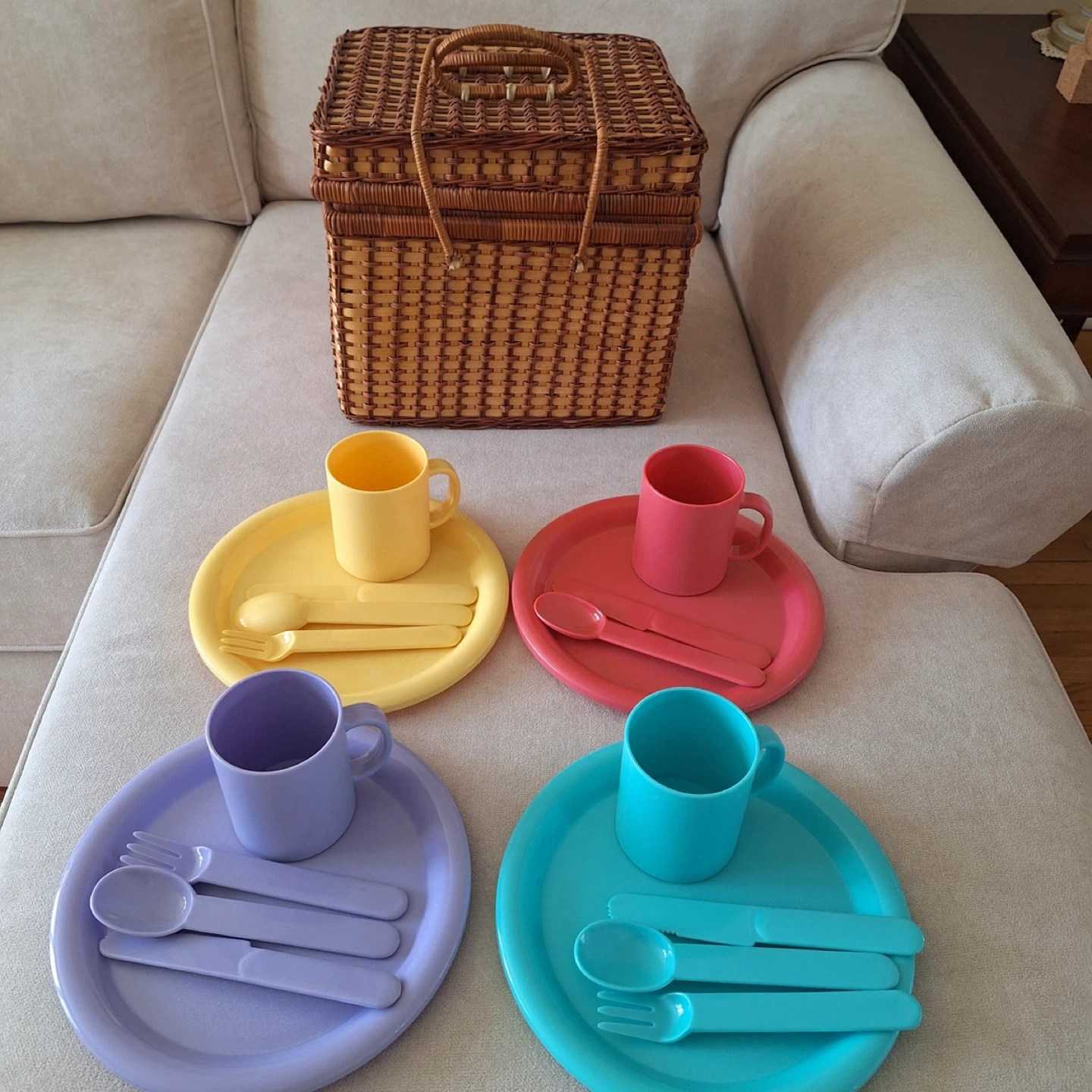 Plastic Picnic Play Set with Basket