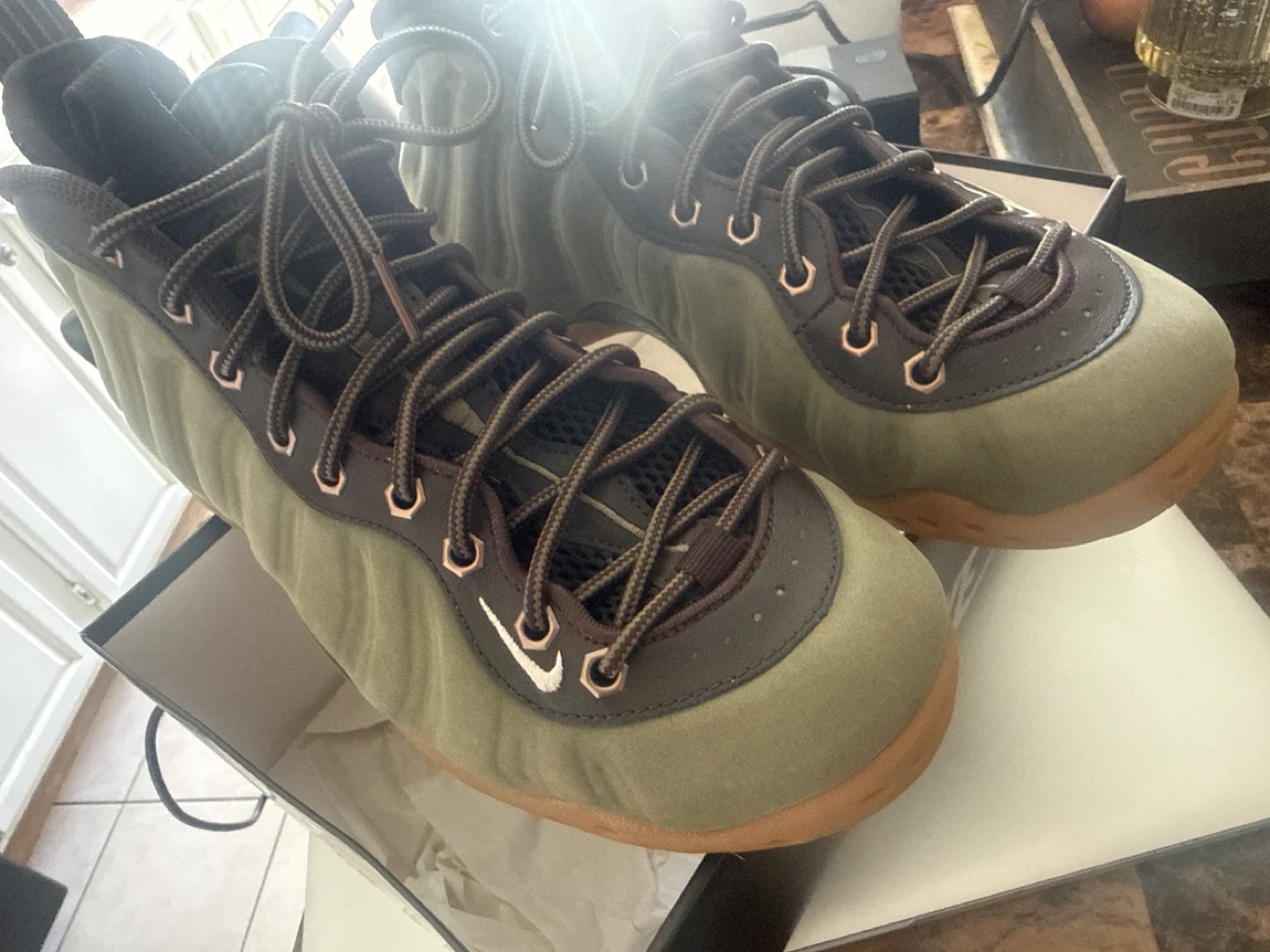 Nike Air Foamposite One PRM Olive Size 8 - photo 3