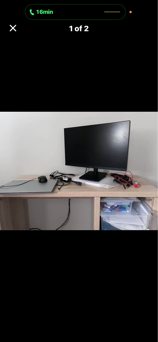Light Oak Desk with Storage - photo 2