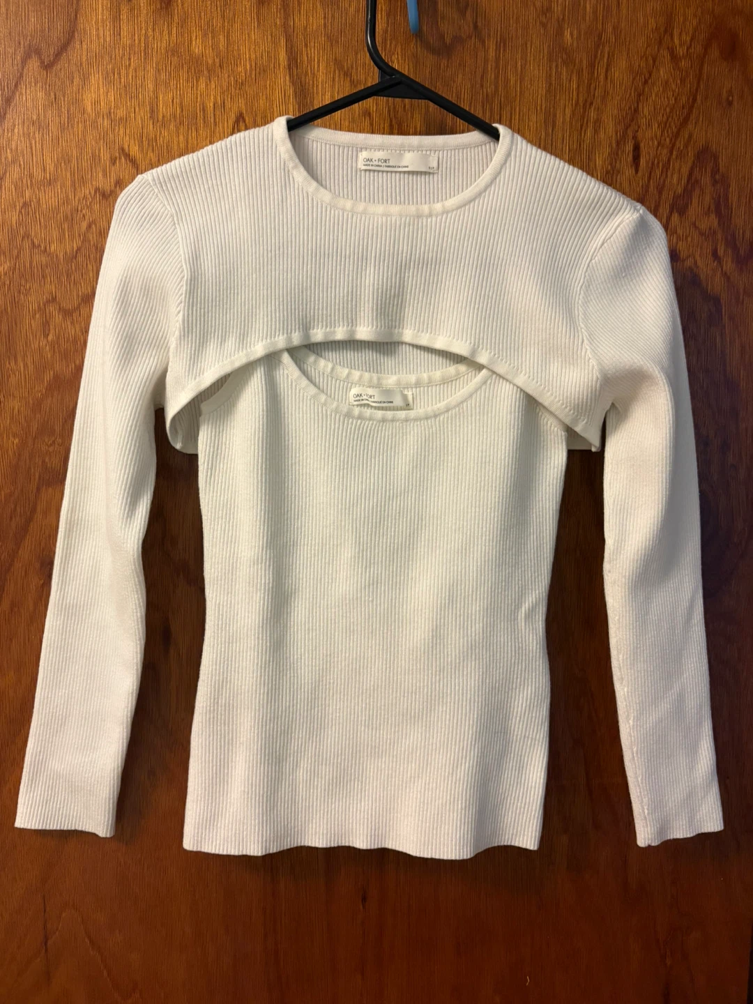 Oak + Fort White Ribbed Knit Bolero & Tank Set - photo 4