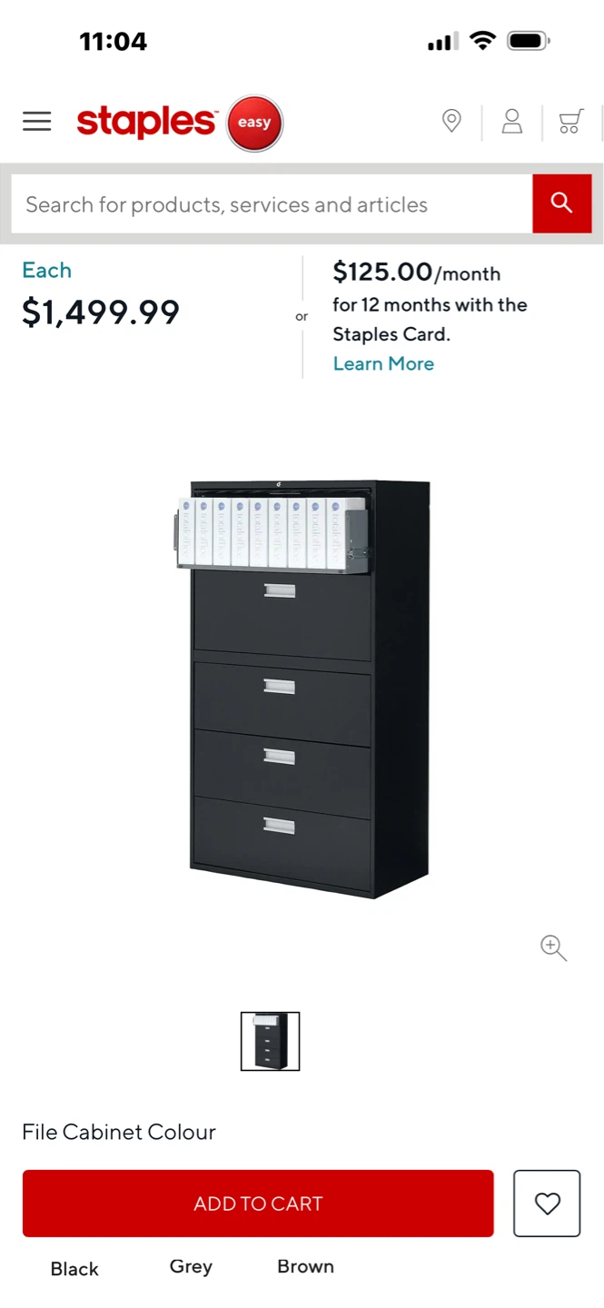 Staples File Cabinet