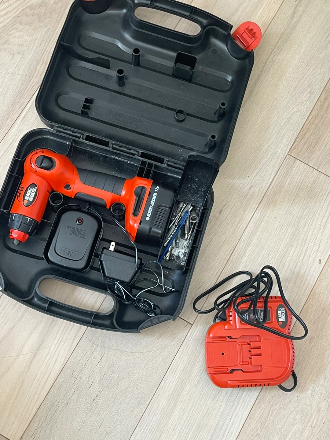Black & Decker 12V Cordless Drill with Case and Accessories