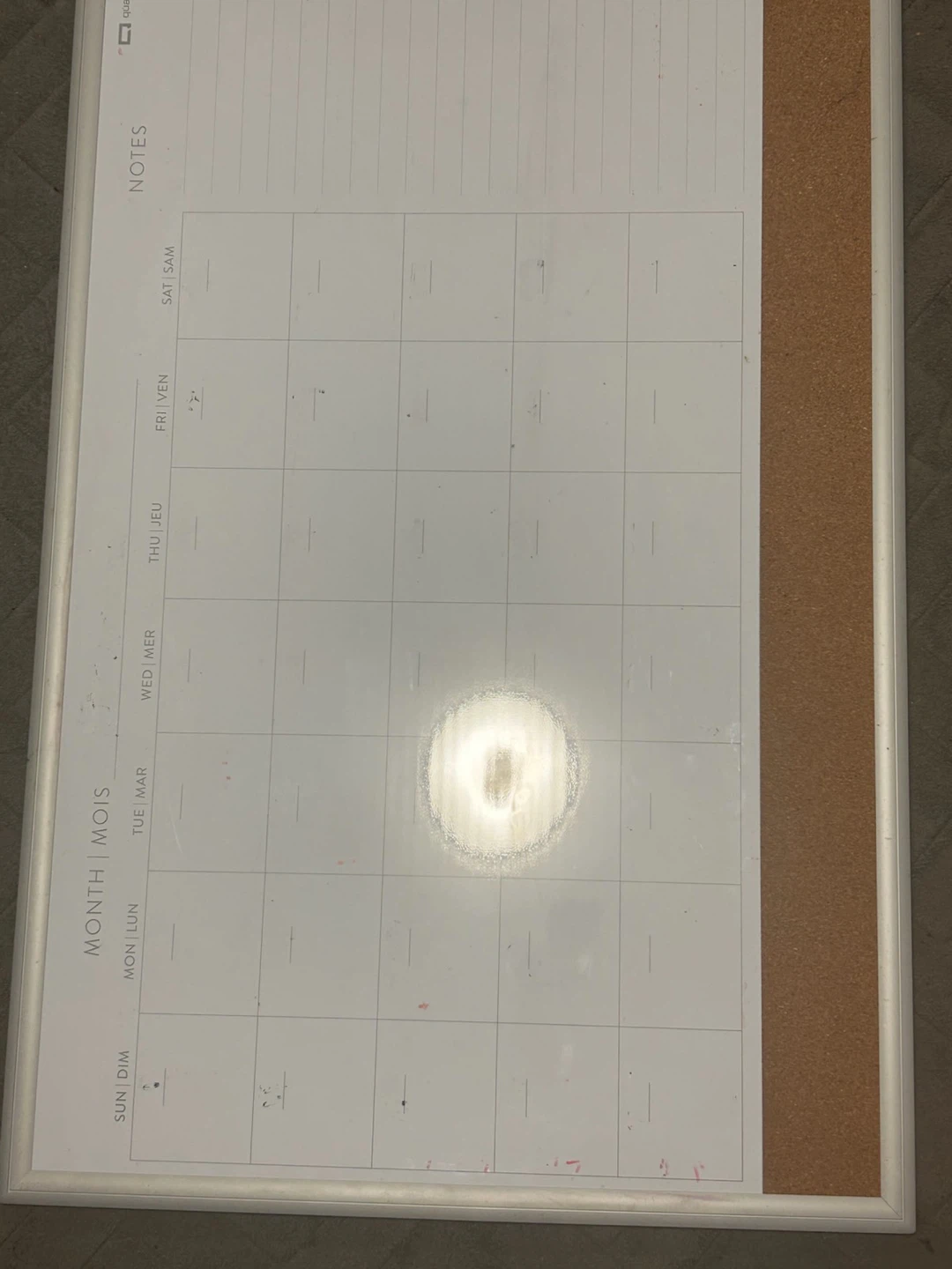 Whiteboard Monthly Calendar