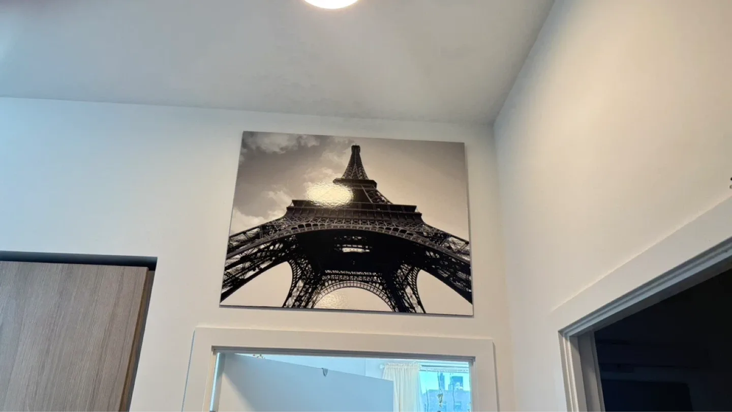 Eiffel Tower Black and White Wall Art Canvas Print - photo 3