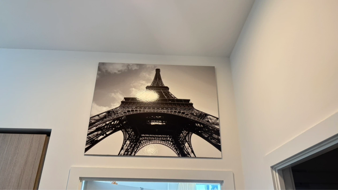 Eiffel Tower Black and White Wall Art Canvas Print - photo 2