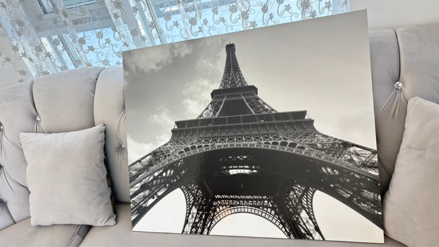 Eiffel Tower Black and White Wall Art Canvas Print - photo 4
