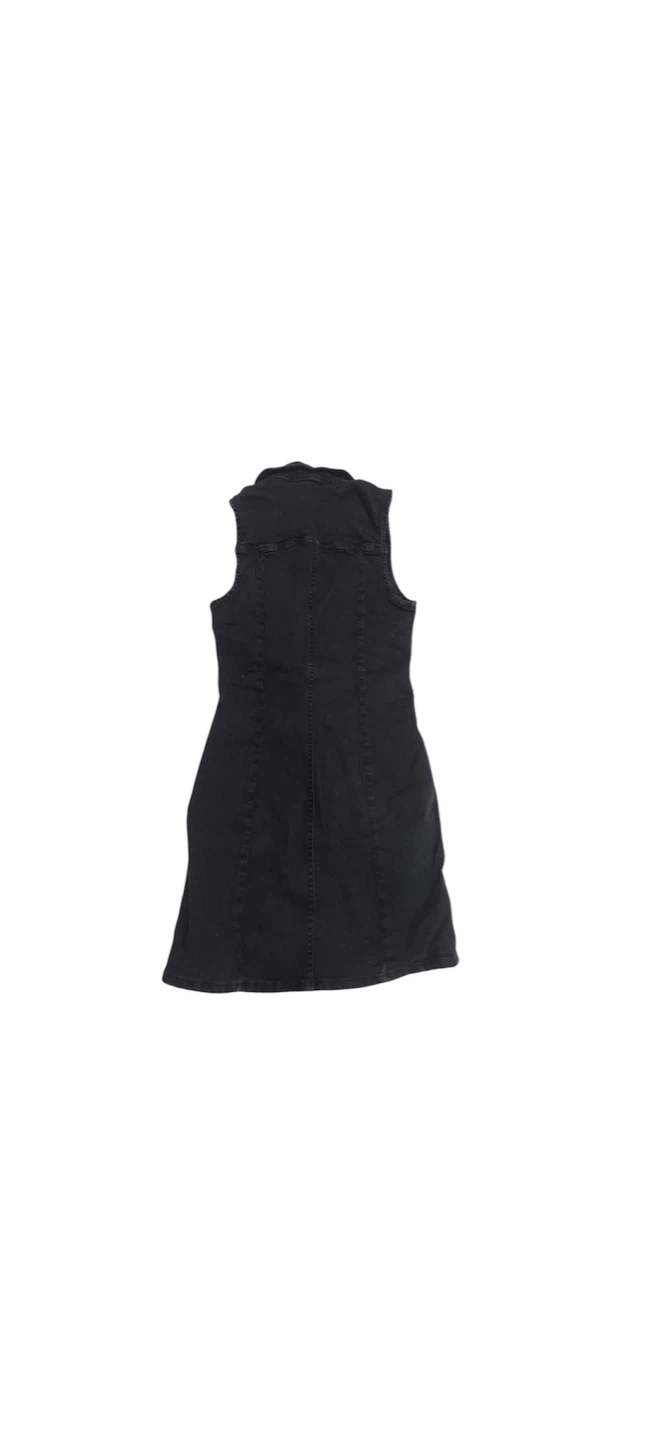 Zara Sleeveless Button-Front Black Denim Mini Dress - photo 4