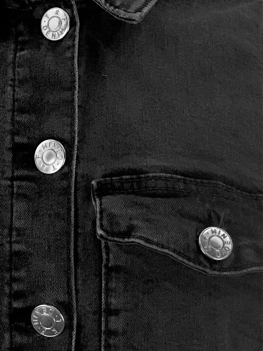Zara Sleeveless Button-Front Black Denim Mini Dress - photo 5