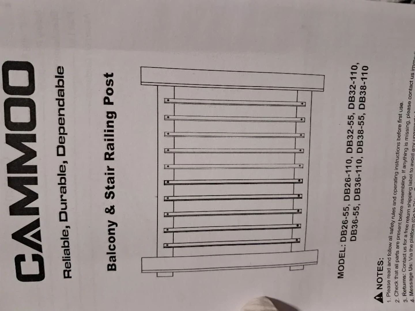 Cammoo balcony and stair railing post, black - BNIB - photo 3