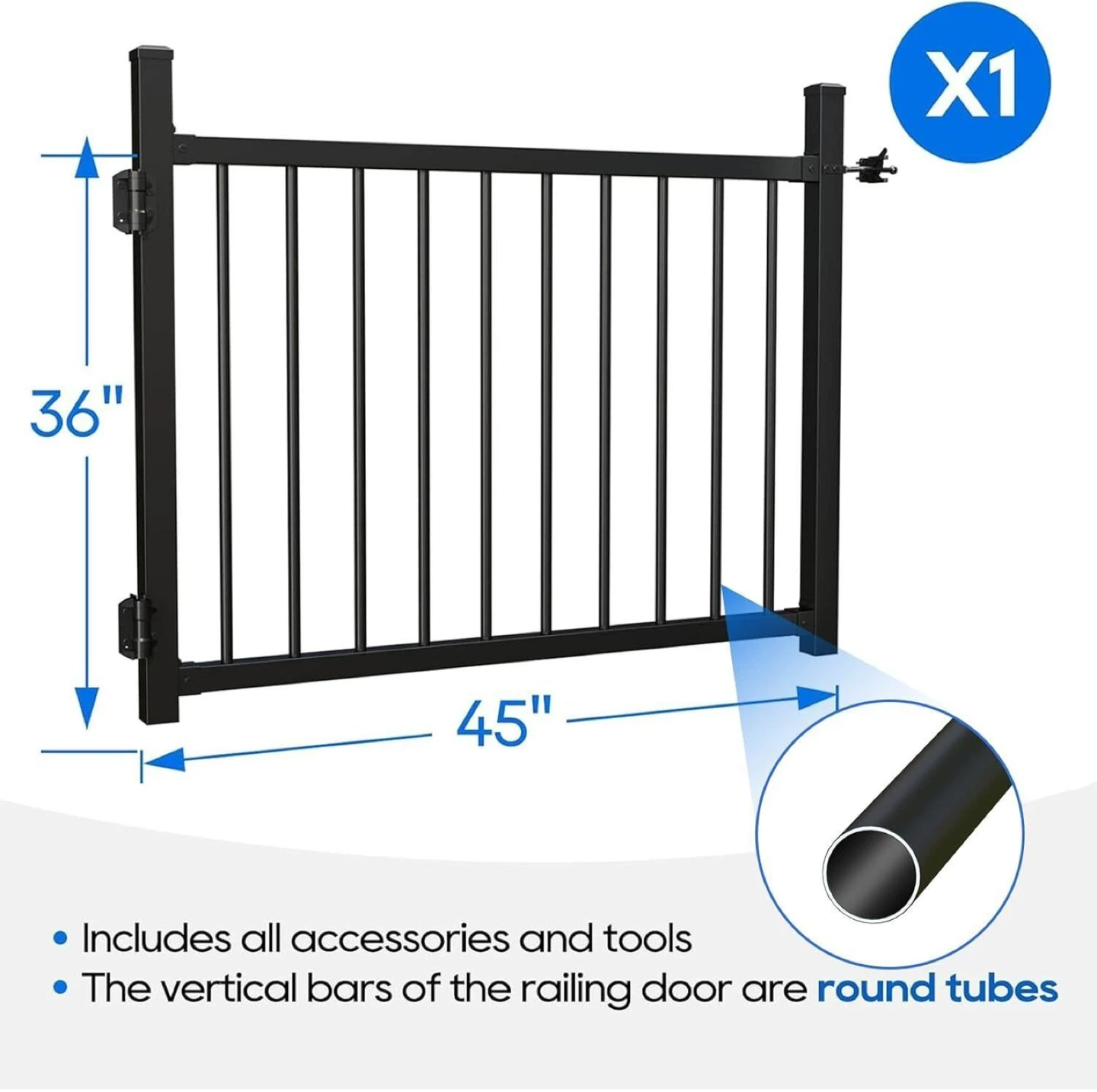 Cammoo balcony and stair railing post, black - BNIB - photo 2