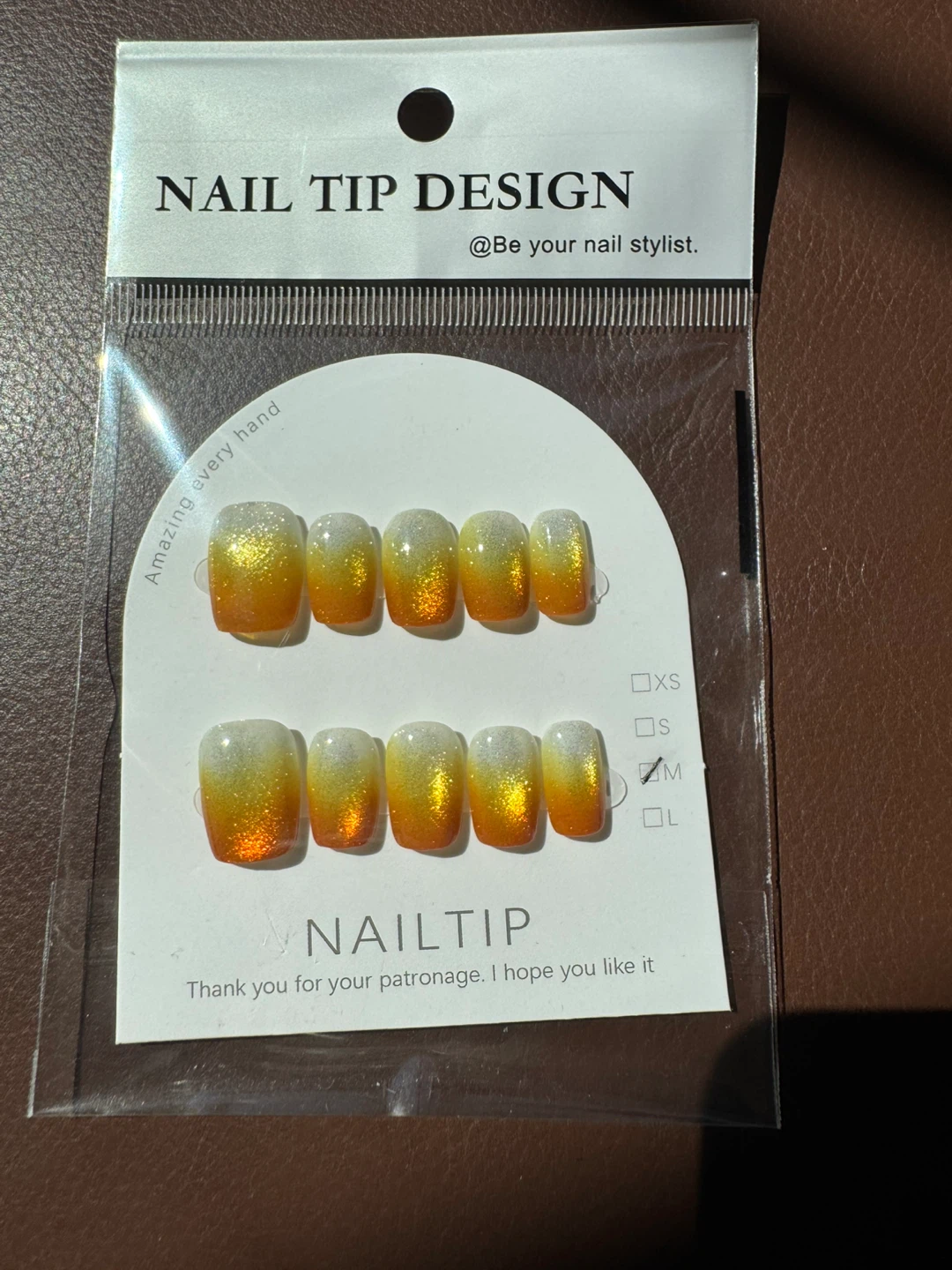 Handmade Press On Nails - Yellow Ombre Glitter - photo 2