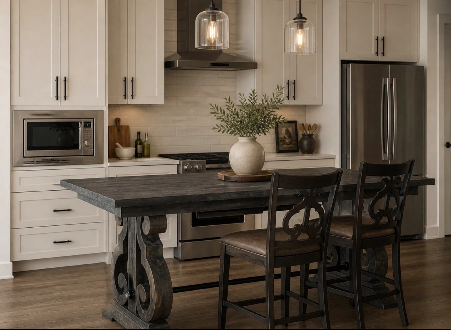Rustic trestle Dining Table or kitchen island