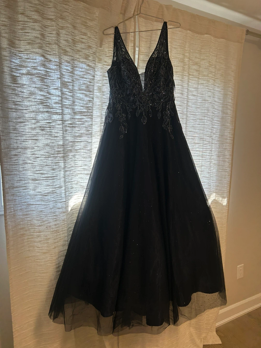 Formal Gown - Navy Blue Embellished Tulle Gown - photo 4