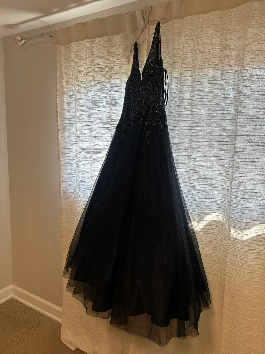 Formal Gown - Navy Blue Embellished Tulle Gown - photo 3